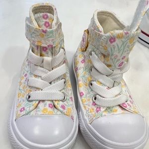 Floral Converse High Tops Toddler size 4